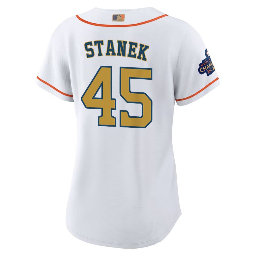Ryne Stanek 45 Houston Astros 2023 Women Jersey - White/Gold