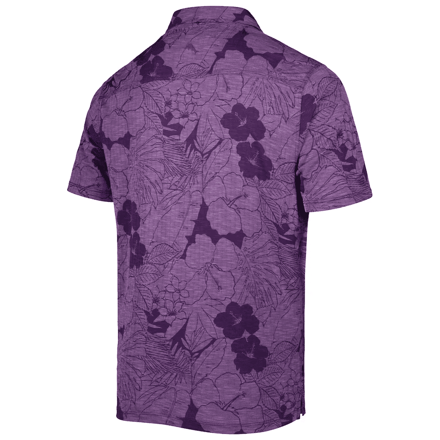Baltimore Ravens Men Polo Shirt Floral Flowers Pattern Printed - Purple