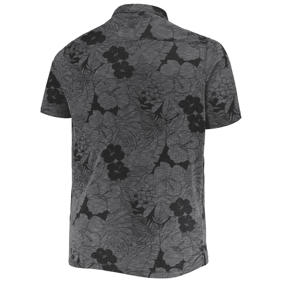 Cincinnati Bengals Men Polo Shirt Floral Flowers Pattern Printed - Black