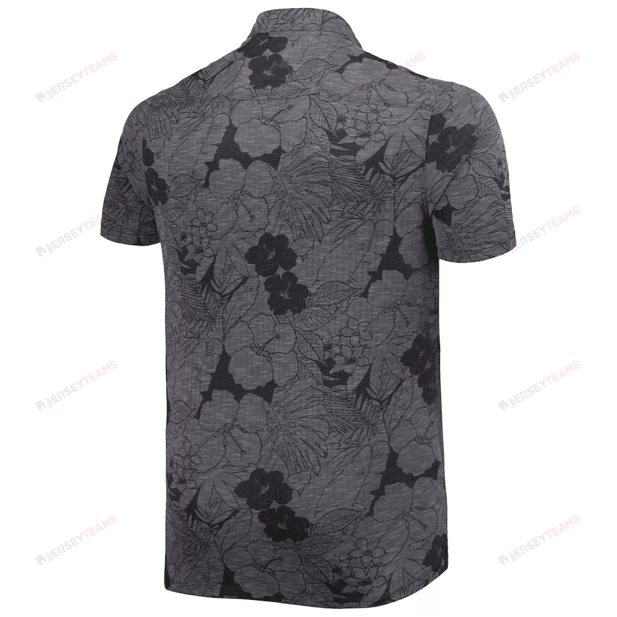 Arizona Cardinals Men Polo Shirt Floral Flowers Pattern Printed - Black