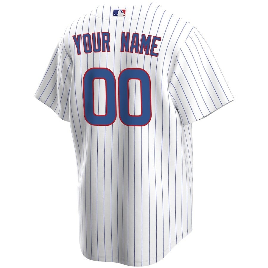 Chicago Cubs Home Custom Men Jersey - White