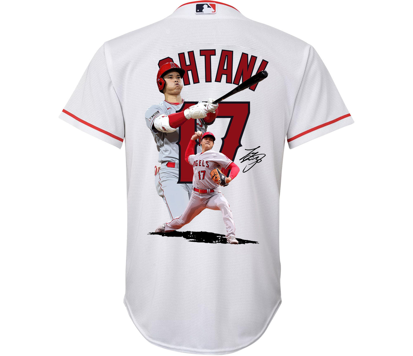 Shohei Ohtani 17 Los Angeles Angels Signed Decisive Blow 2023 Home YOUTH Jersey - White