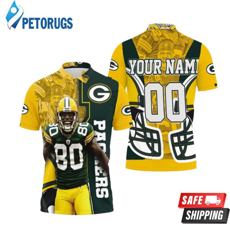 Green Bay Packers Donald Driver Great Player Best Team Custom Name & Number Printed Polo Shirt