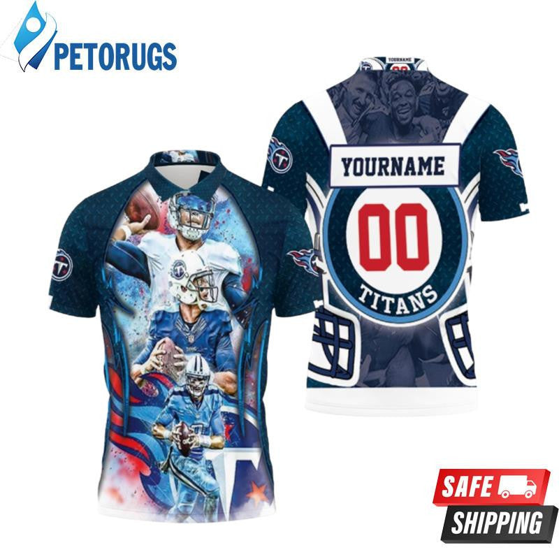 Afc South Division Champions Tennessee Titans Super Bowl 2021 Custom Name & Number Printed Polo Shirt