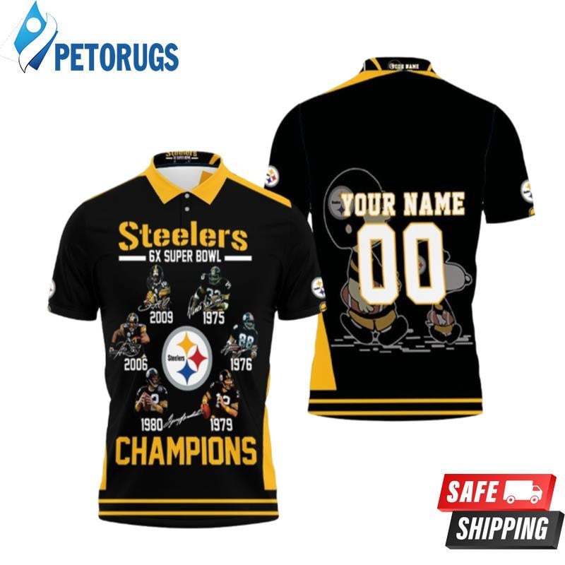 6x Super Bowl Champions Pittsburgh Steelers 2020 Season Snoopy Vs Peanuts Custom Name & Number Printed Polo Shirt