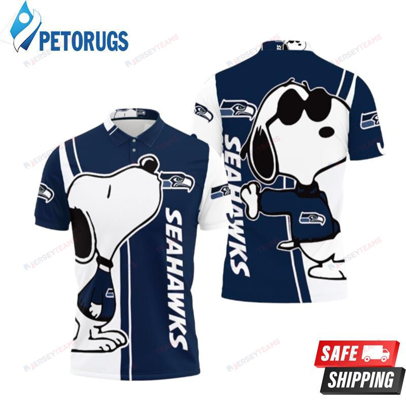 Seattle Seahawks Snoopy Lover Printed Polo Shirt