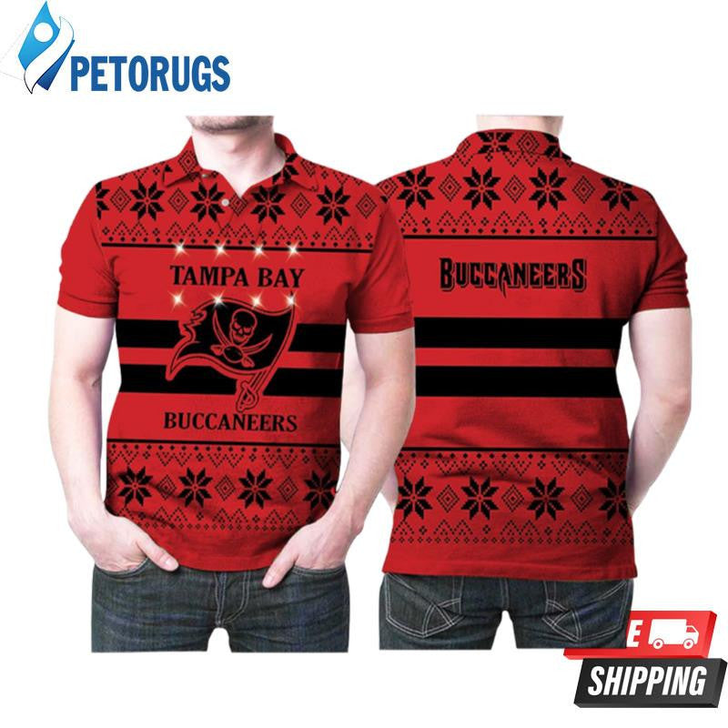 Tampa Bay Buccaneers Light Up Ugly Christmas Printed Polo Shirt
