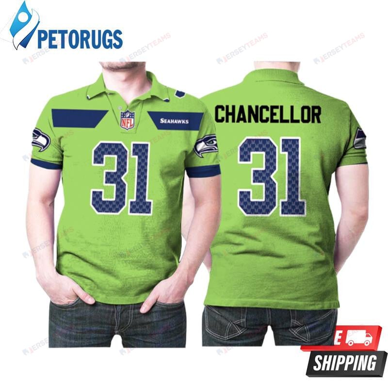 Kam Chancellor 31 Seattle Seahawks American Football Green Color Rush Legend Printed Polo Shirt