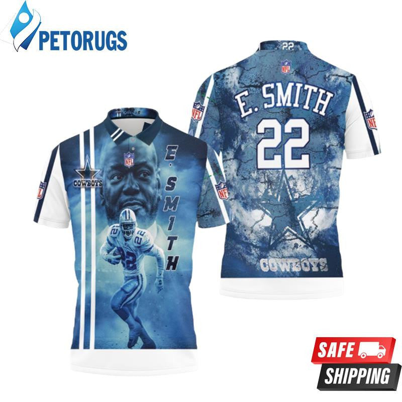 Emmitt Smith 22 Dallas Cowboys Printed Polo Shirt
