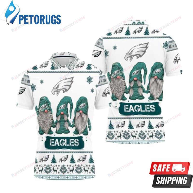 Christmas Gnomes Philadelphia Eagles Ugly Sweat Printed Polo Shirt