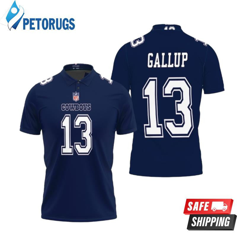 Dallas Cowboys Michael Gallup 13 Great Player American Football Game Navy 2019 Printed Polo Shirt