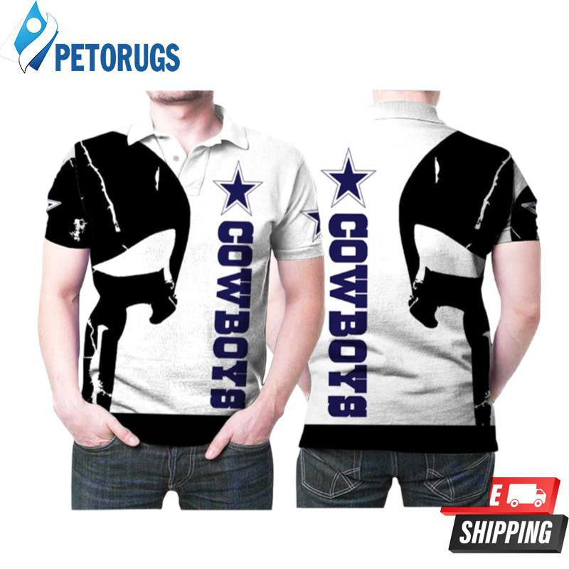 Dallas Cowboys Punisher Skull Designed Printed Polo Shirt