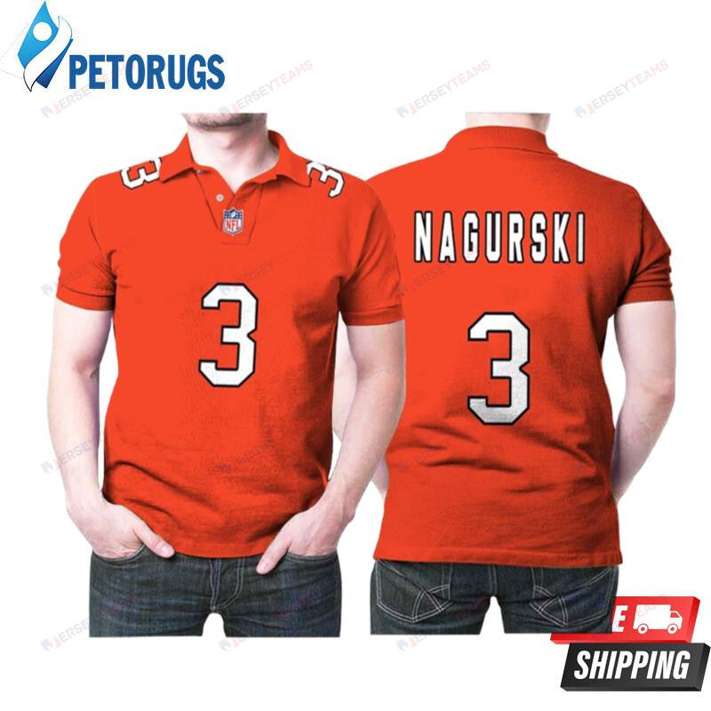 Chicago Bears Bronko Nagurski 3 Great Player American Football Team Game Orange Printed Polo Shirt