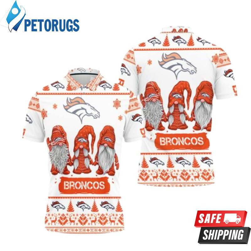 Christmas Gnomes Denver Broncos Ugly Sweat Printed Polo Shirt