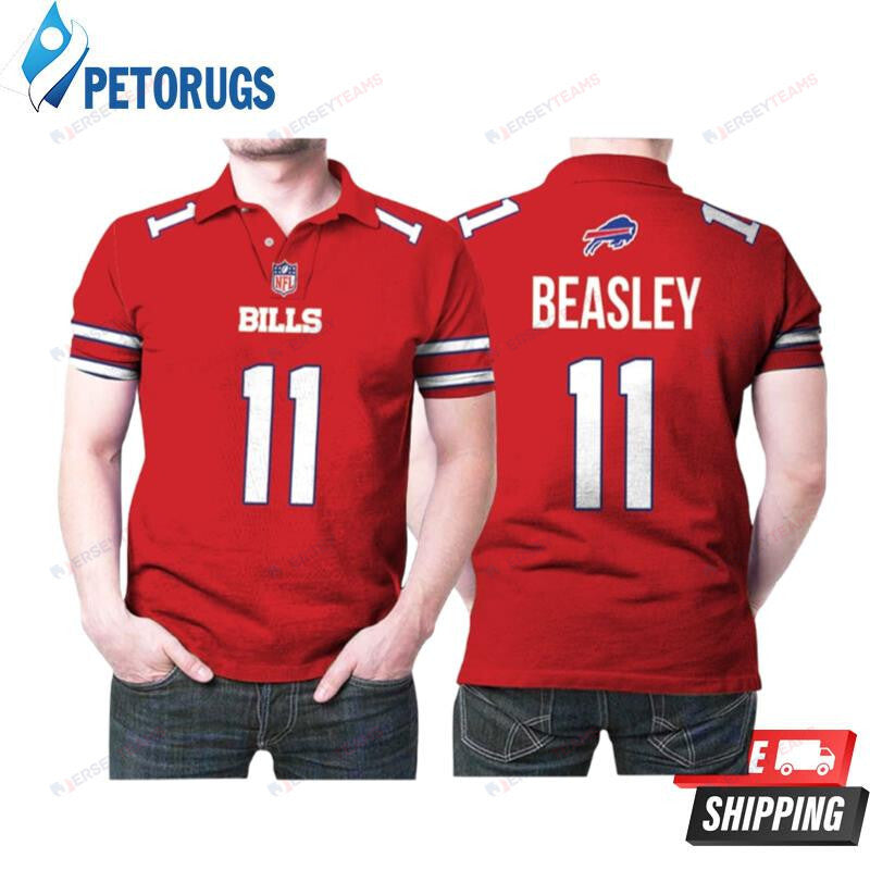 Buffalo Bills Cole Beasley #11 Great Player American Football Red Color Rush Style Printed Polo Shirt