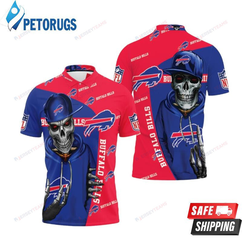 Buffalo Bills Hip Hop Skull Printed Polo Shirt