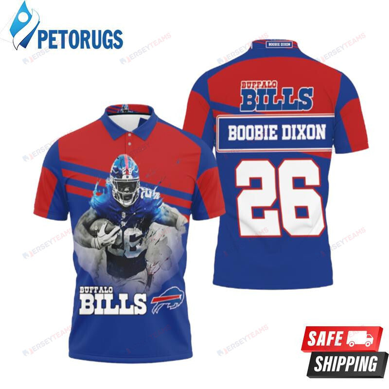 Buffalo Bills 26 Boobie Dixon Afc East Champs Printed Polo Shirt