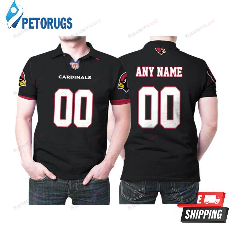 Arizona Cardinals American Football Team Logo Alternate Game Black 2019 Custom Name & Number Printed Polo Shirt