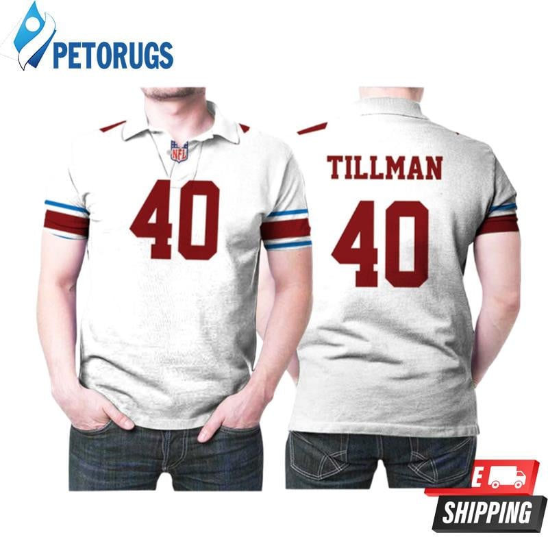 Arizona Cardinals Pat Tillman #40 Great Player Legacy Vintage White Printed Polo Shirt