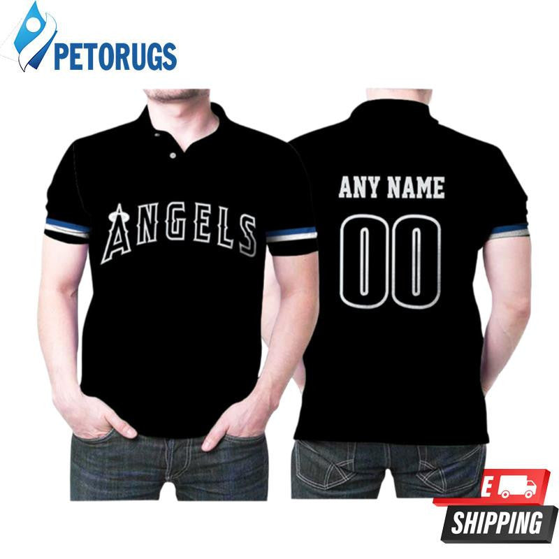 Los Angeles Angels 2019 Weekend Players Black Inspired Style Custom Name & Number Printed Polo Shirt