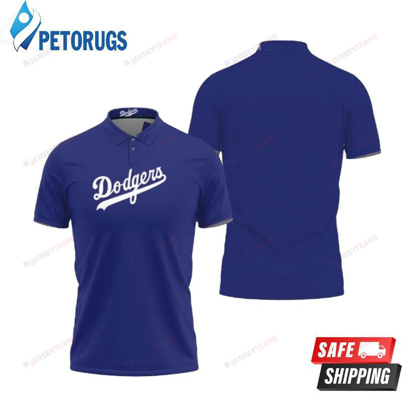 Los Angeles Dodgers Royal Inspired Style Printed Polo Shirt