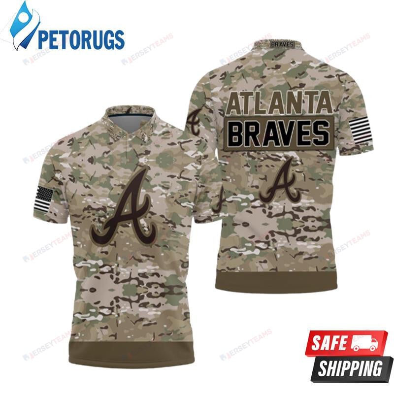 Atlanta Braves Camouflage Veteran Printed Polo Shirt