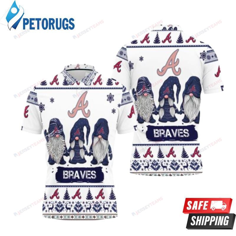 Christmas Gnomes Atlanta Braves Ugly Sweat Printed Polo Shirt
