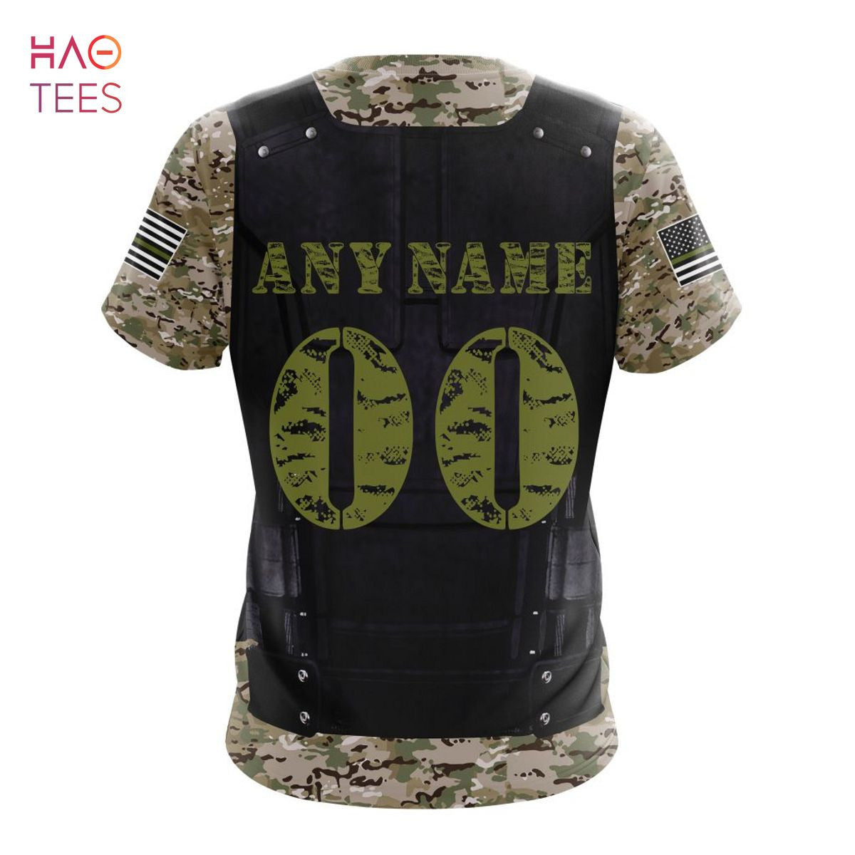 Denver Broncos Punisher Custom Name Number T-shirt - Camo