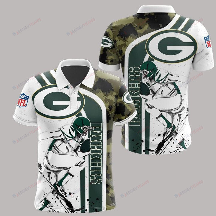 Green Bay Packers Printed Polo Shirt - Camo