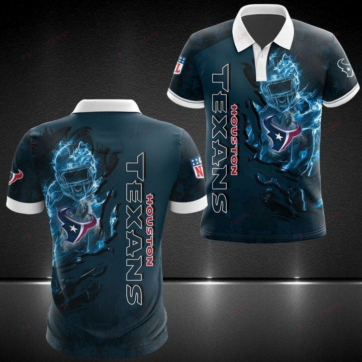 Houston Texans Printed Polo Shirt - Blue Camo
