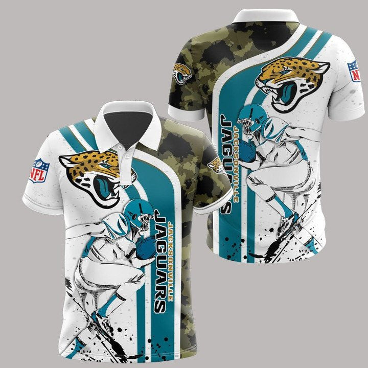 Indianapolis Colts Printed Polo Shirt - White Teal Camo