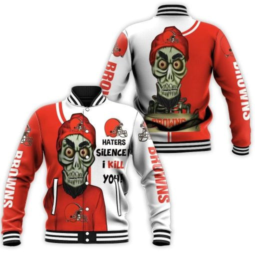 Cleveland Browns Red White - AOP Varsity Jacket - All-Over-Printed Jacket