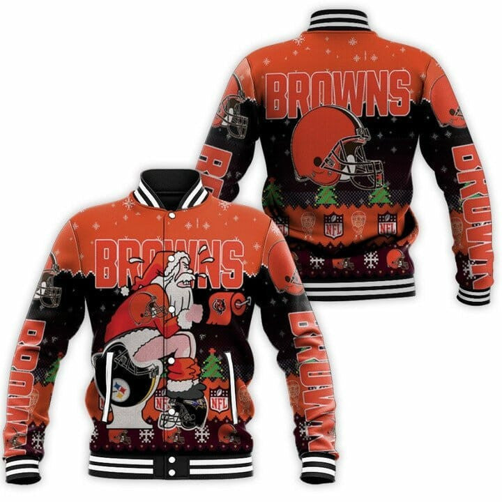 Cleveland Browns Christmas Orange - AOP Varsity Jacket - All-Over-Printed Jacket