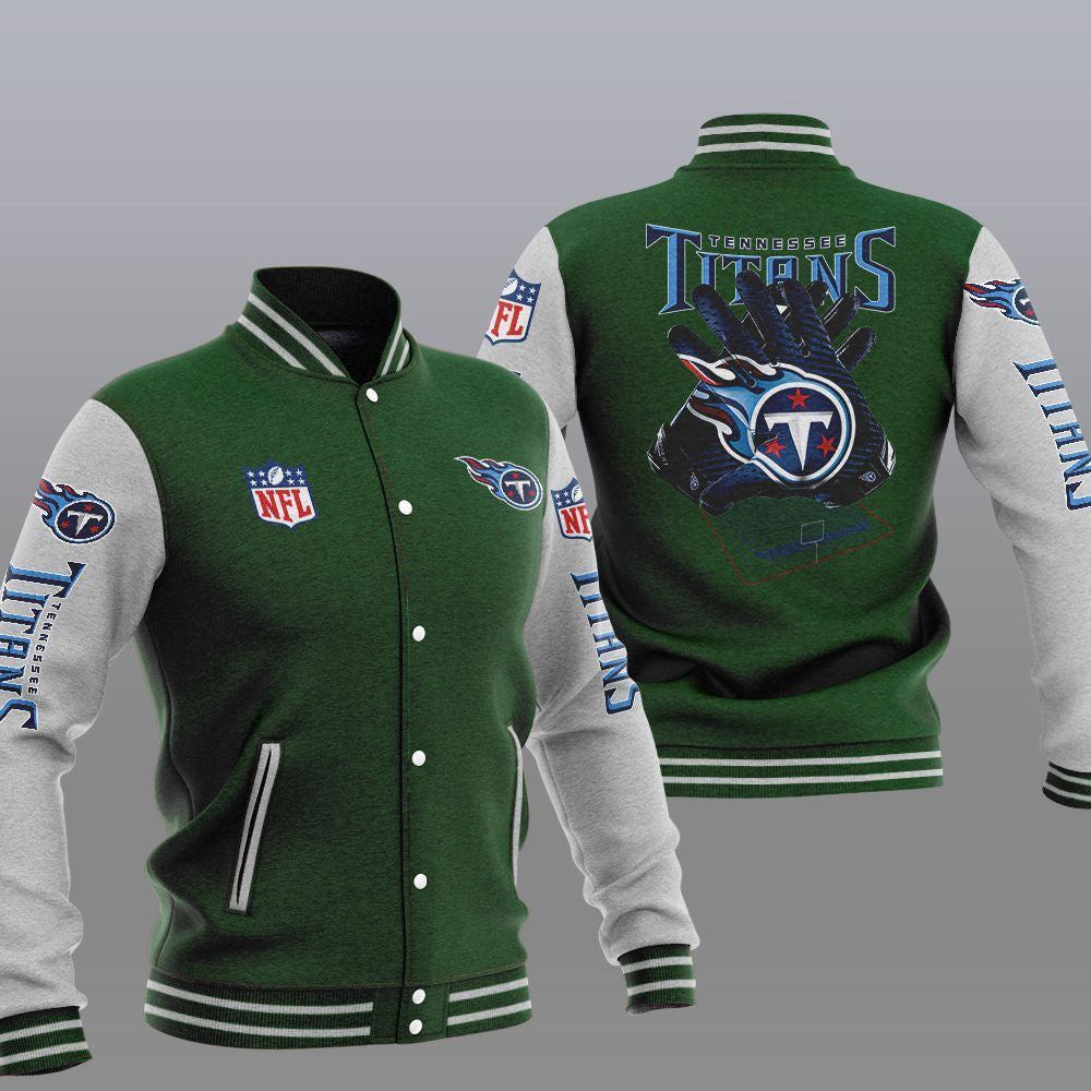 Tennessee Titans Green - AOP Varsity Jacket - All-Over-Printed Jacket