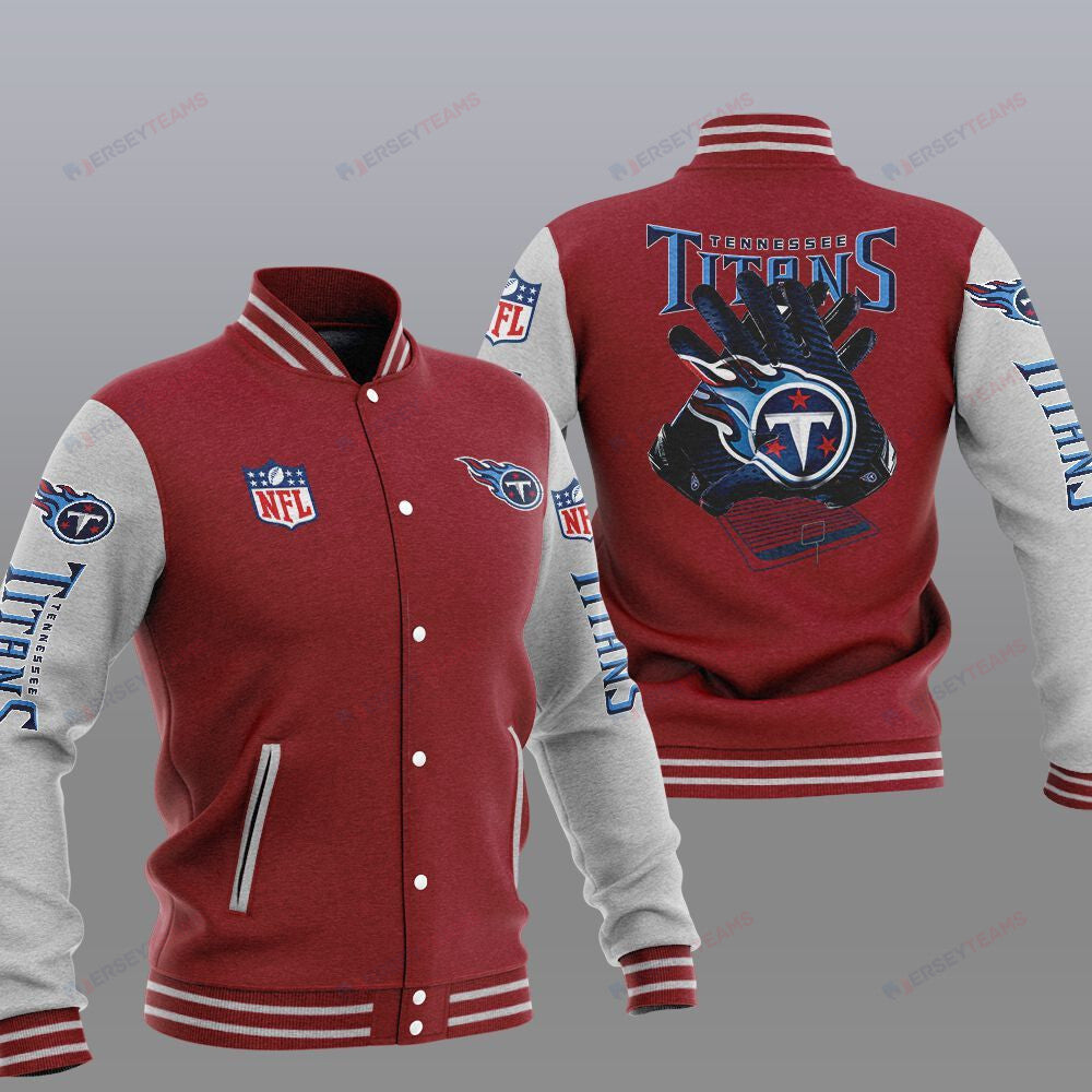 Tennessee Titans Red - AOP Varsity Jacket - All-Over-Printed Jacket