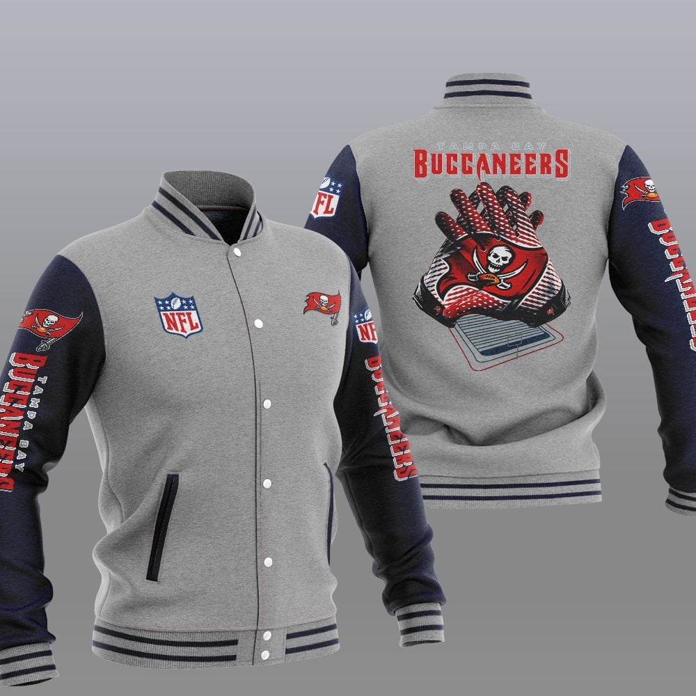 Tampa Bay Buccaneers Grey Blue - AOP Varsity Jacket - All-Over-Printed Jacket
