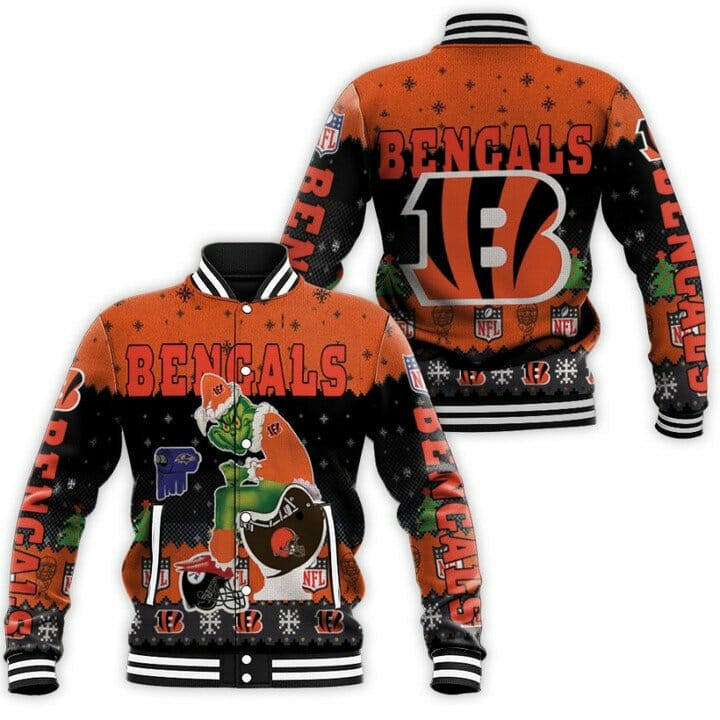 Cincinnati Bengals The Grinch Christmas - AOP Varsity Jacket - All-Over-Printed Jacket