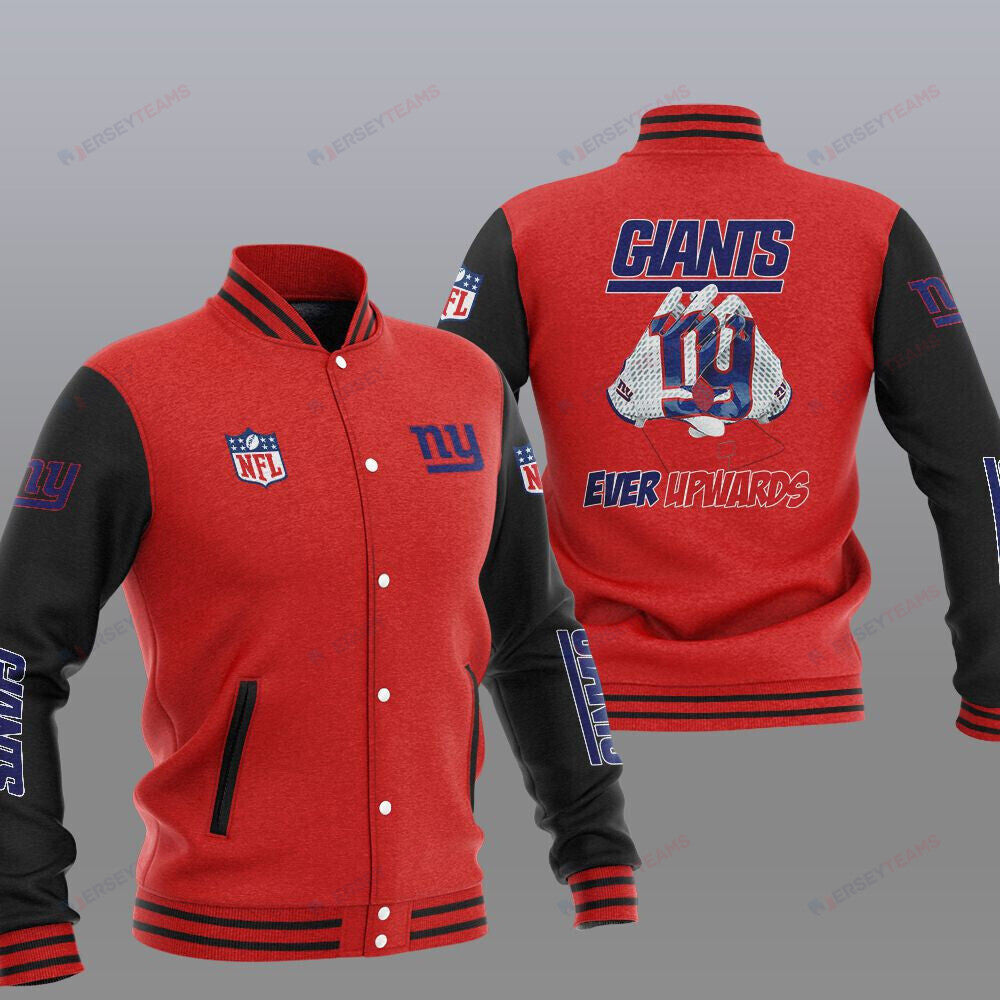 New York Giants Red Ever Upwards - AOP Varsity Jacket - All-Over-Printed Jacket