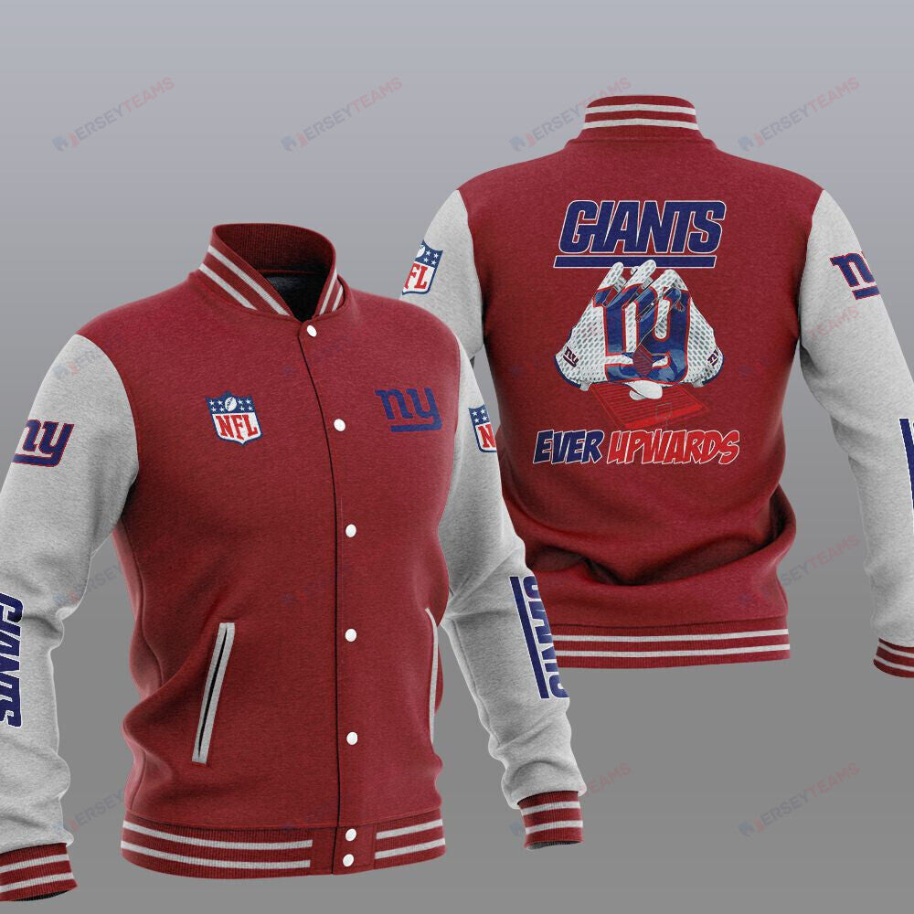 New York Giants Red Grey Ever Upwards - AOP Varsity Jacket - All-Over-Printed Jacket