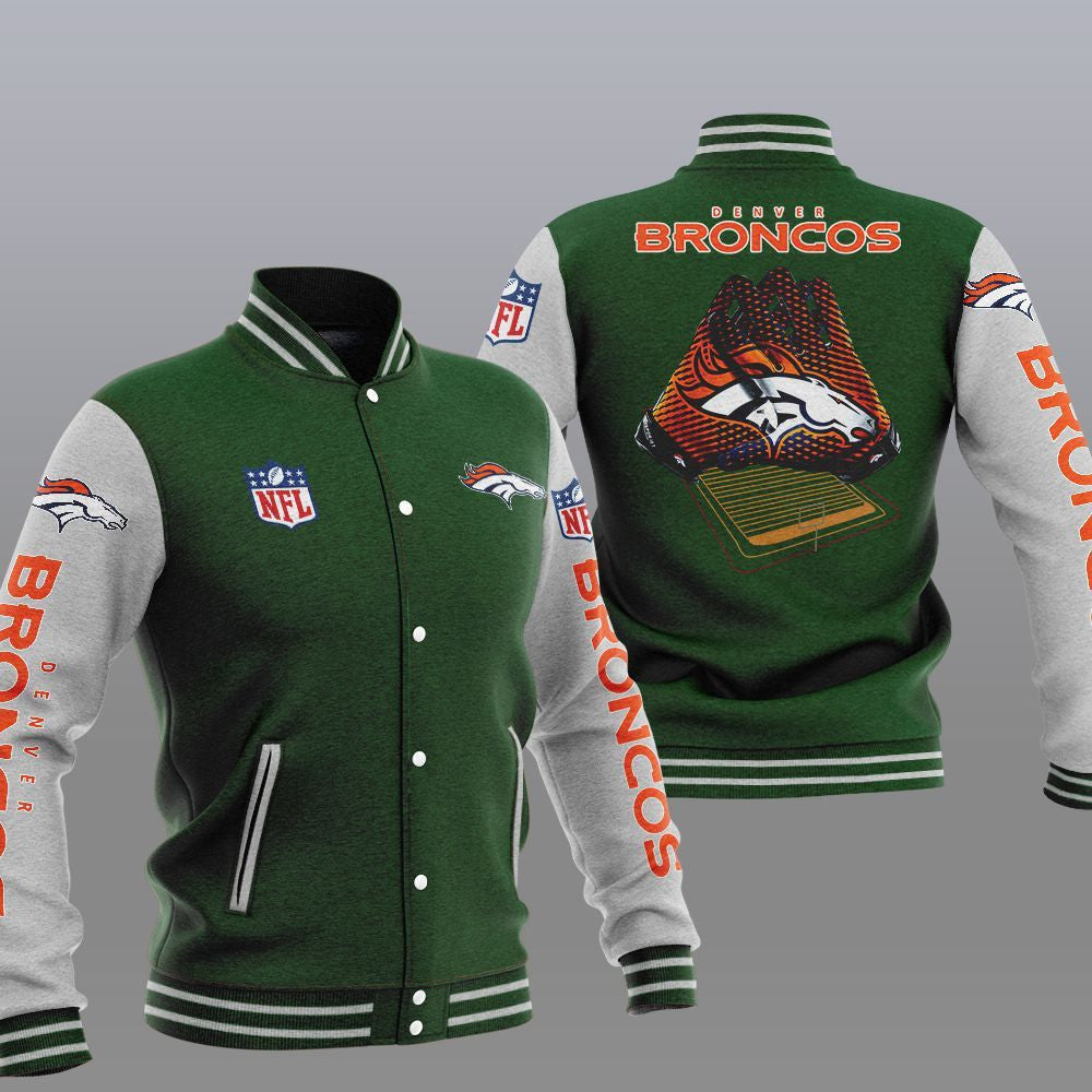Denver Broncos Green - AOP Varsity Jacket - All-Over-Printed Jacket