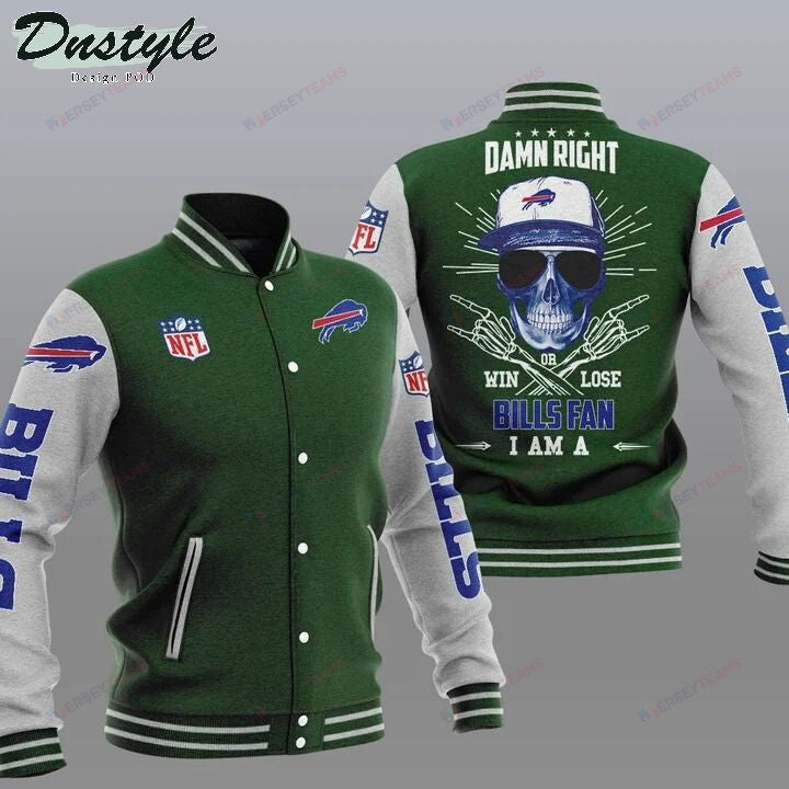 Buffalo Bills Green Damn Right - AOP Varsity Jacket - All-Over-Printed Jacket