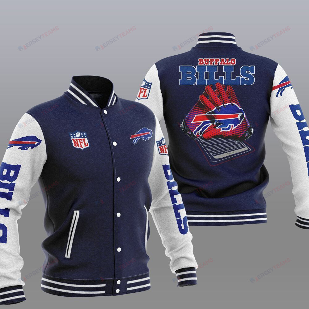 Buffalo Bills Navy Blue - AOP Varsity Jacket - All-Over-Printed Jacket