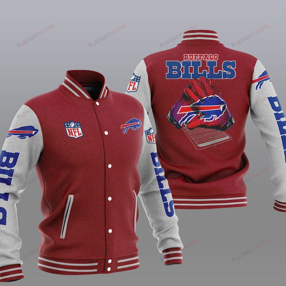 Buffalo Bills Red - AOP Varsity Jacket - All-Over-Printed Jacket