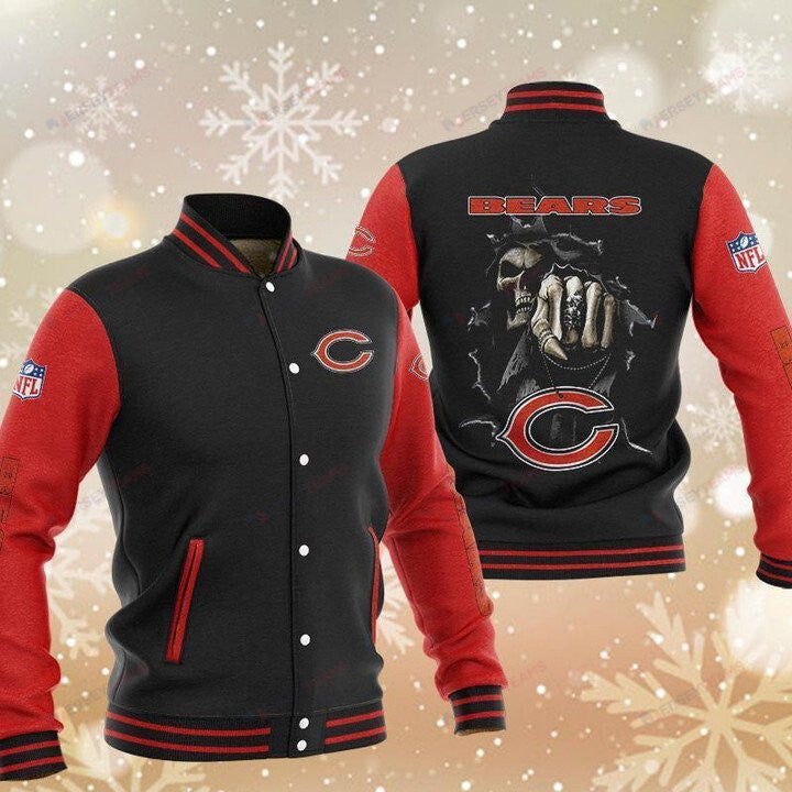 Chicago Bears Black Red Hades Boxing - AOP Varsity Jacket - All-Over-Printed Jacket