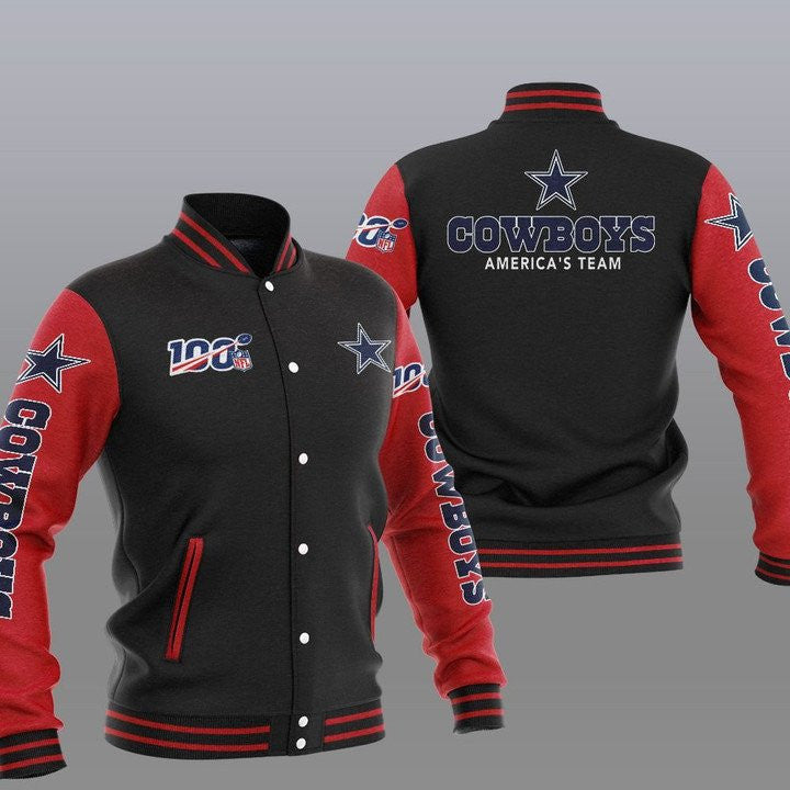 Dallas Cowboys Dark Red America Team - AOP Varsity Jacket - All-Over-Printed Jacket