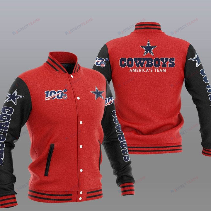 Dallas Cowboys Red Black America Team - AOP Varsity Jacket - All-Over-Printed Jacket