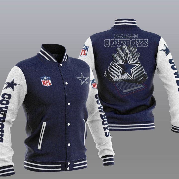 Dallas Cowboys Dark Blue 2 Hand - AOP Varsity Jacket - All-Over-Printed Jacket