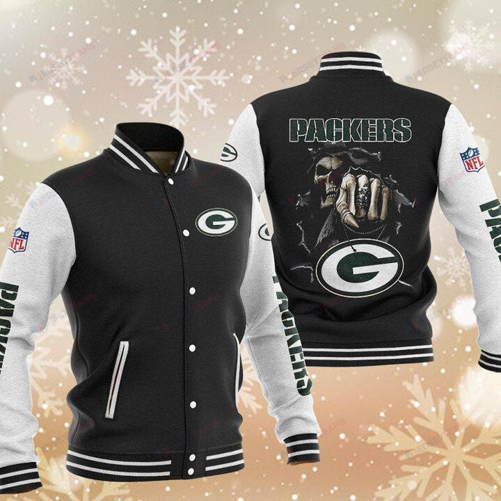 Green Bay Packers Black Hades Boxing - AOP Varsity Jacket - All-Over-Printed Jacket