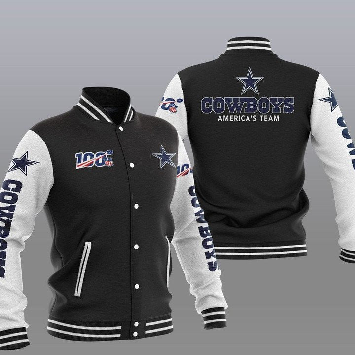 Dallas Cowboys Black White America Team - AOP Varsity Jacket - All-Over-Printed Jacket