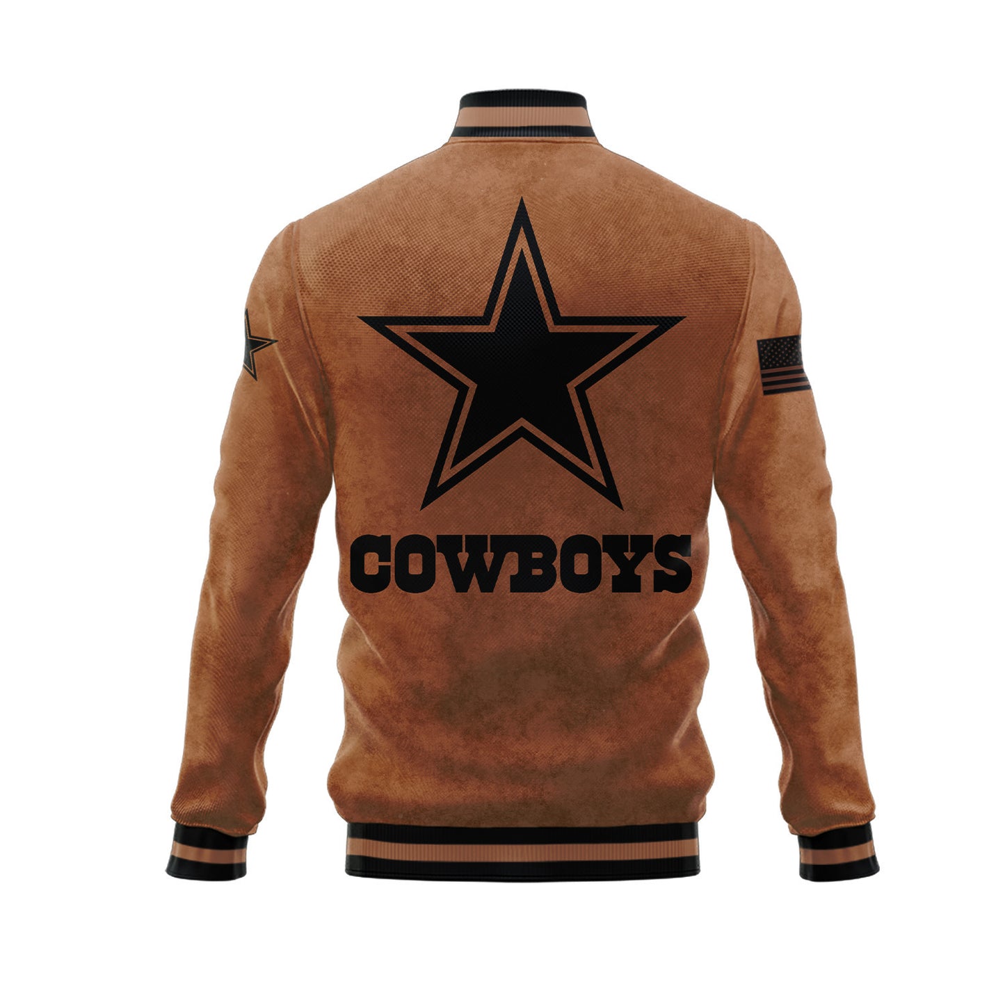 Dallas Cowboys 2023 Salute To Service Club Baseball Jacket Varsity Jacket - Brown - All-Over-Printed Jacket